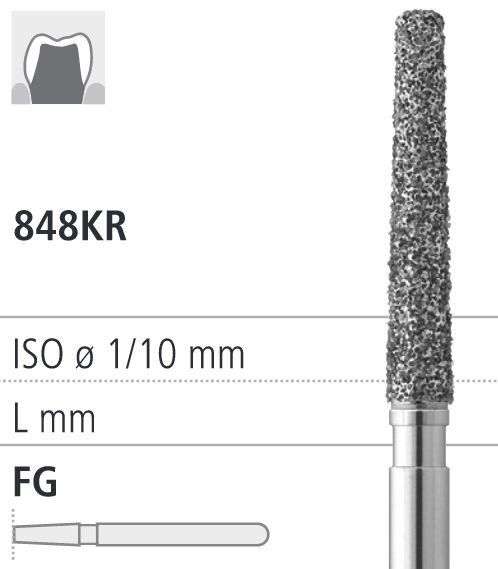 Боры стоматологические алмазные FG 848KR/016, золот., 6шт. ISO код 314553514016., арт: FG423R/6 GB FG423R/6GB - фото 502917