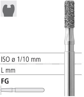 Боры стоматологические алмазные FG 835/023, черный, 6шт. ISO код 314109544023, арт: FG304/6 CB FG304/6CB - фото 502920