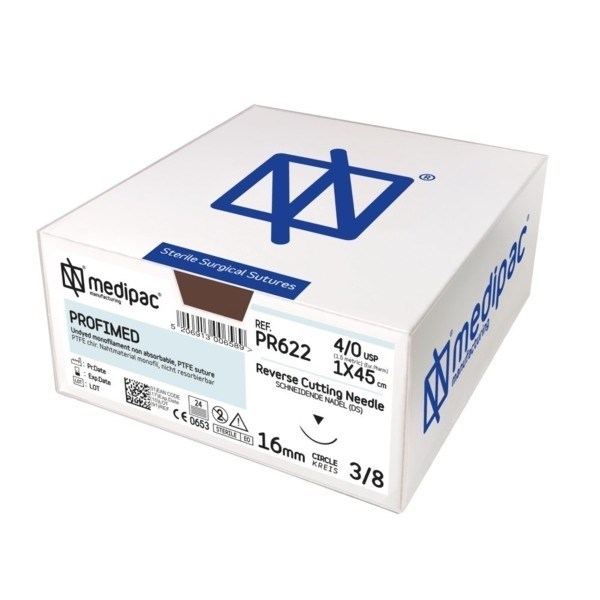 PROFIMED - диаметр 4/0, длина 45 см, игла с алмазной заточкой 18 мм, изгиб 3/8 окружности, 24 шт PR232T - фото 503882