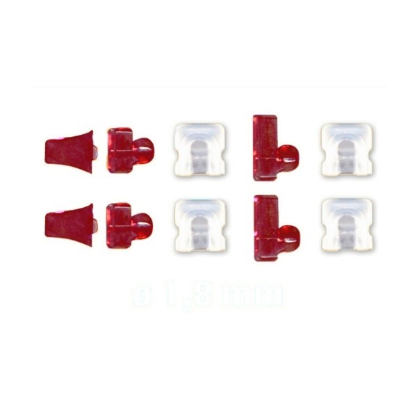 Ball Anchor horizontal caps - шаровидный аттачмент, мягкий, микро, 1,8 мм, 6 шт 08-0048 - фото 505218