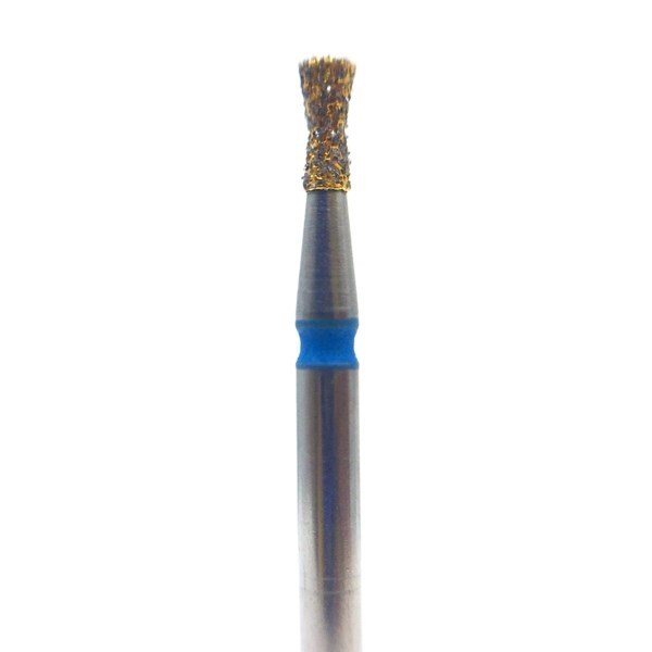 Бор алмазный 806Q FG, GOLD Line, обратный конус с воротником, D=1,4 мм, L=3,0 мм, синий 806.314.019.524.014-Q - фото 505340