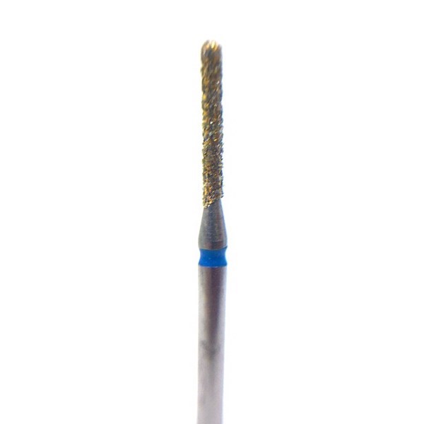 Бор алмазный 881Q FG, GOLD Line, цилиндр закругленный, D=1,0 мм, L=8,0 мм, синий 806.314.141.524.010Q - фото 505369