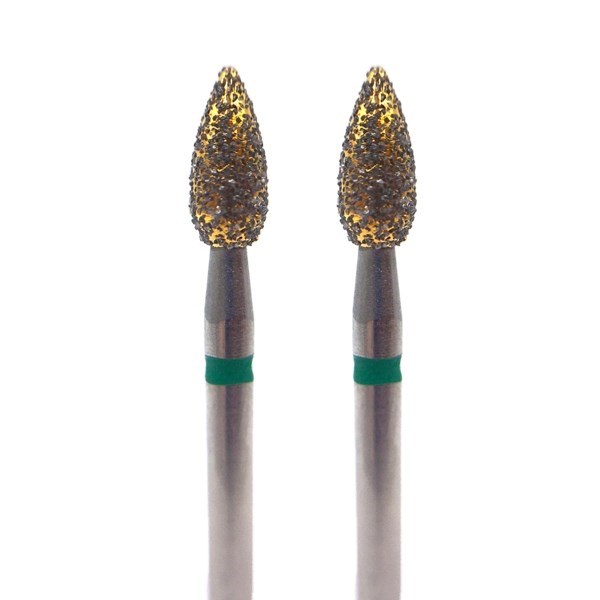 Бор алмазный 830QG FG, GOLD Line, почковидный (тонкий), D=2,3 мм, L=5,0 мм, зеленый, 2 шт 806.314.257.534.023_Q_2pcs - фото 505386