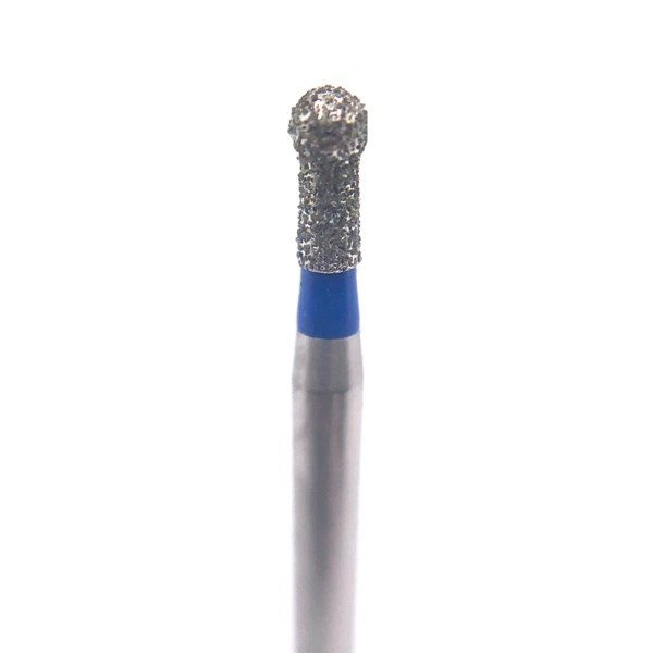 Бор алмазный Ecoline E 802L M, шаровидный с воротничком, удлиненный, турбинный наконечник, D=1.6 мм, синий E-802-LM-314-016 - фото 505409