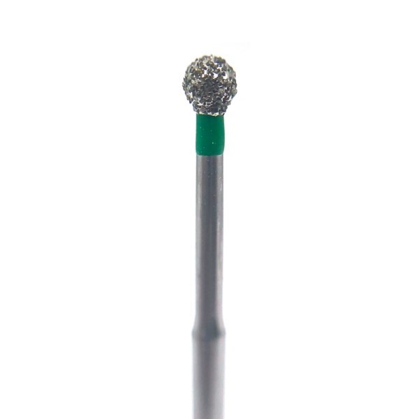 Бор алмазный Ecoline E 801L C, шаровидный удлиненный, турбинный наконечник, D=2.1 мм, зеленый E-801-LC-314-021 - фото 505465