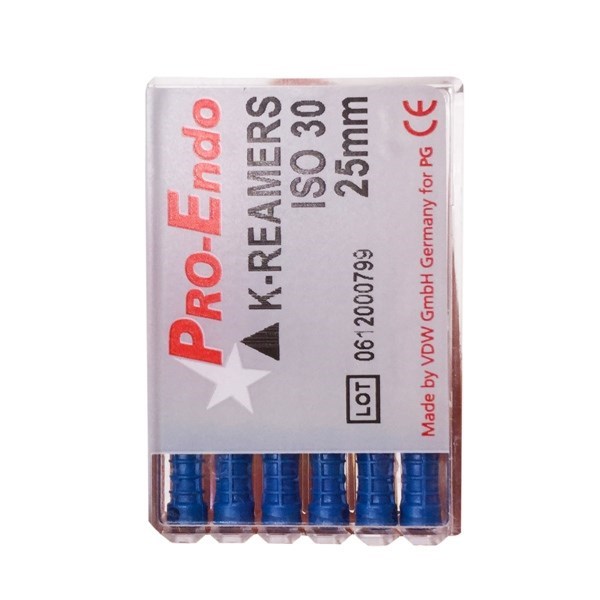 K-Reamers Pro-Endo - дрильборы ручные, сталь, 25 мм, №30, 6 шт 612000799 - фото 505831