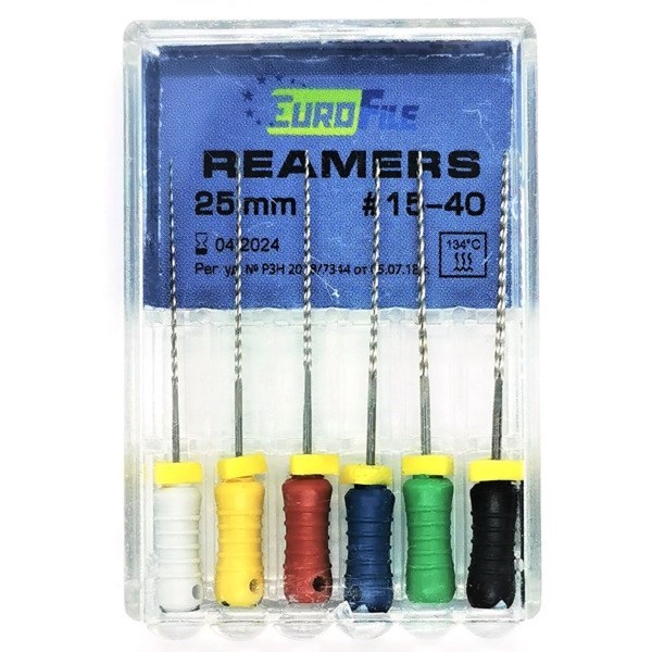 Reamers - ручные дрильборы (каналорасширители), 25 мм, №15-40, сталь, 6 шт 1833025100 - фото 505845