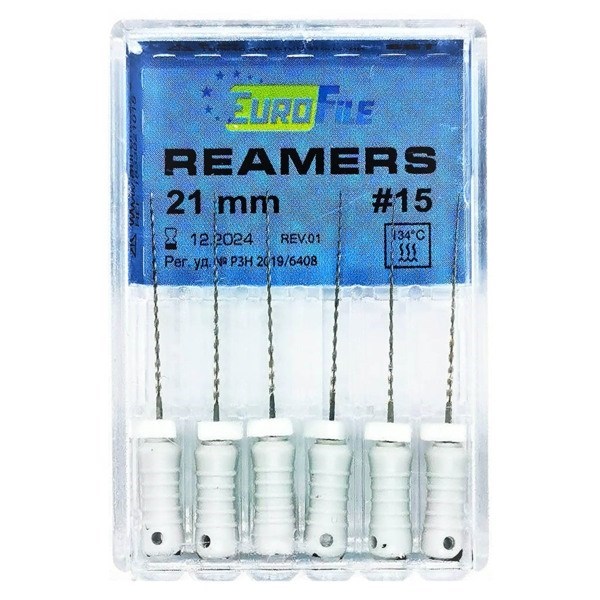 Reamers - ручные дрильборы (каналорасширители), 21 мм, №15, сталь, 6 шт 1833021015-/-18303021015 - фото 505851