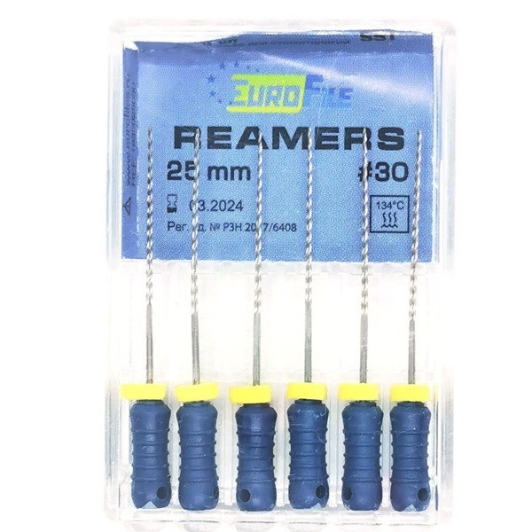 Reamers - ручные дрильборы (каналорасширители), 25 мм, №30, сталь, 6 шт 1833025030-/-18303025030 - фото 505864