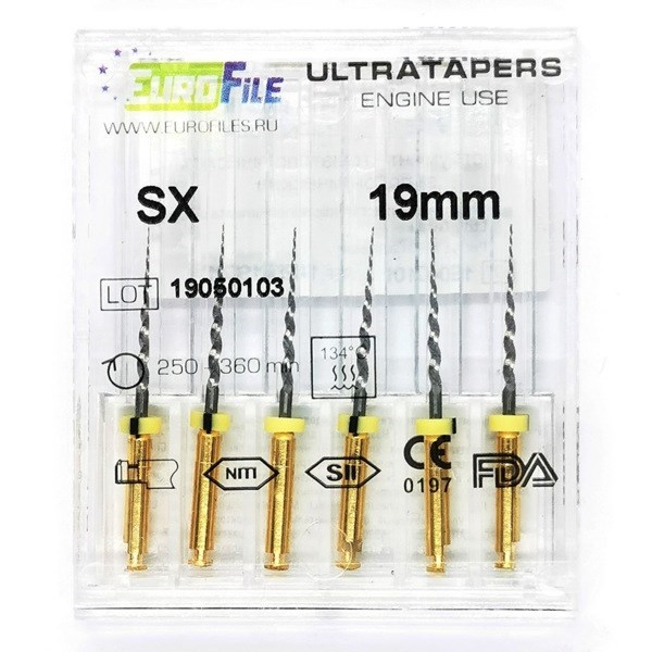 Ultratapers Engine - машинные файлы, 19 мм, размер SX, никель-титан, 6 шт 1829019001 - фото 506226