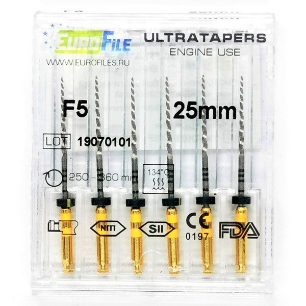 Ultratapers Engine - машинные файлы, 25 мм, размер F5, никель-титан, 6 шт 1829025007 - фото 506250