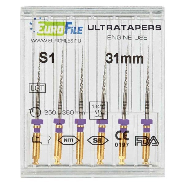 Ultratapers Engine - машинные файлы, 31 мм, размер S1, никель-титан, 6 шт 1829031001 - фото 506257