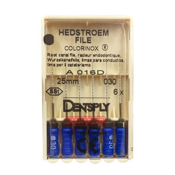 HEDSTROEM FILE COLORINOX – корневые буравы ручные, №30, 25 мм, 6 шт A016D02503000 - фото 506462