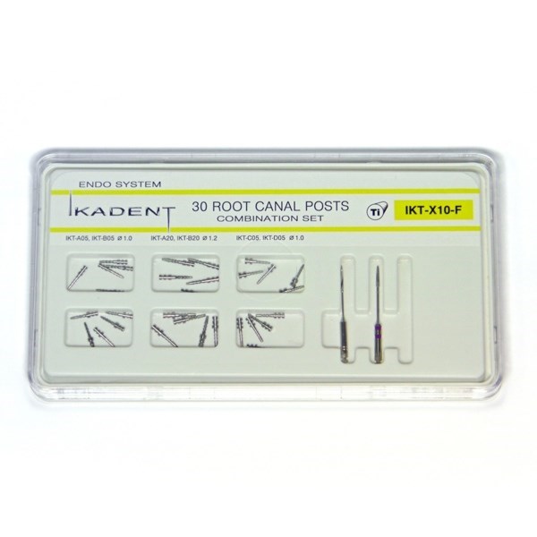 Набор стартовых титановых штифтов IKT-X, 30 шт (A05х5, B05х5, A20x5, B20x5, C05х5, D05х5), 2 инструмента IKT-X10-F - фото 506644