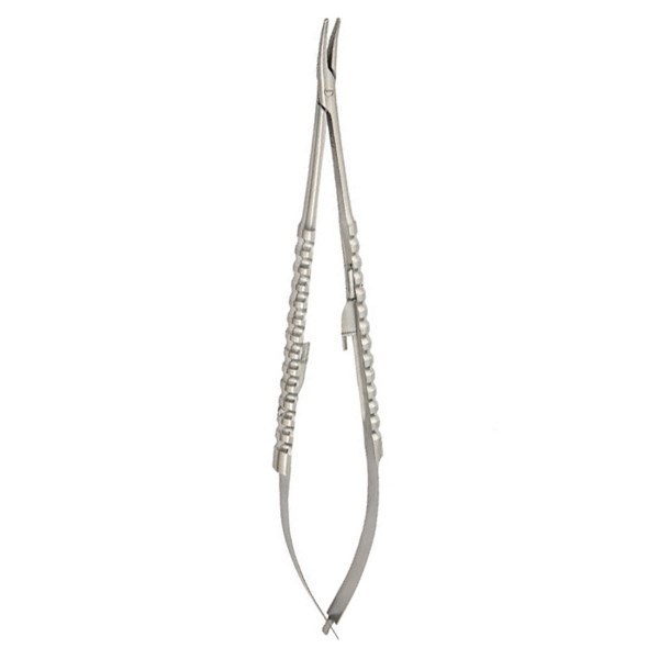 Иглодержатель хирургический изогнутый Micro-Nadelhalter , 18 см 40-96D* - фото 508459
