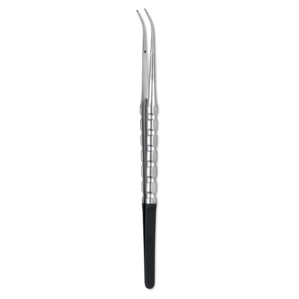 Пинцет тканевый Micro, микрохирургический, изогнутый, 1х2, 18 cм, ручка #SinusLine TPDSCPV - фото 513096