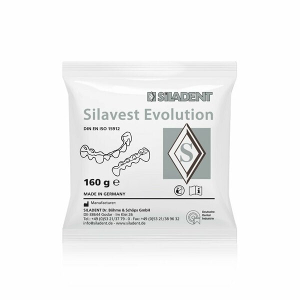 Silavest Evolution - фосфатная паковочная масса, без графита, для коронок и мостов, коробка 5 кг (32 х 160 г) 121921 - фото 515034