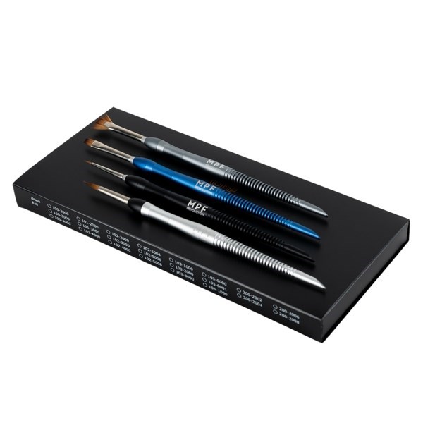 MPF Revolution Master Kit №4 - набор из 4 кистей для красителей, опаков, контурирования и кисть из серии Revolution, размер 4 200-2004 - фото 515316