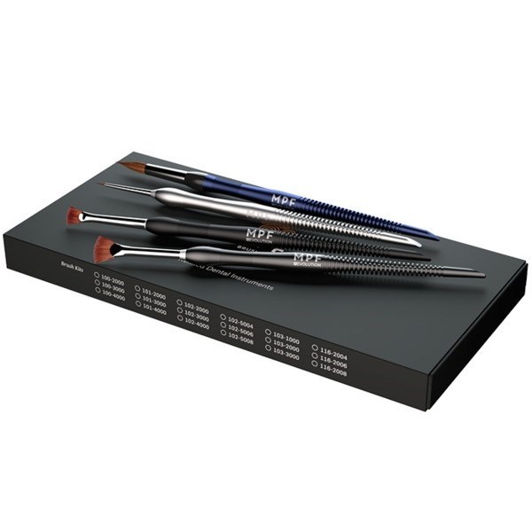 MPF Revolution Master Kit - набор из 4 кистей для красителей, опаков, контурирования и кисть из серии Revolution, размер 8 200-2008 - фото 515402