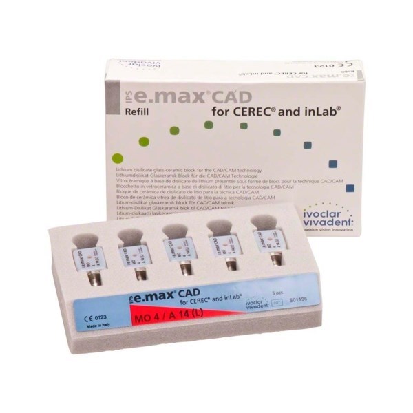 IPS e.max CAD CER/inLab MO - блоки из стеклокерамики, цвет 4 A14 (L), 5 шт 644366 - фото 516038