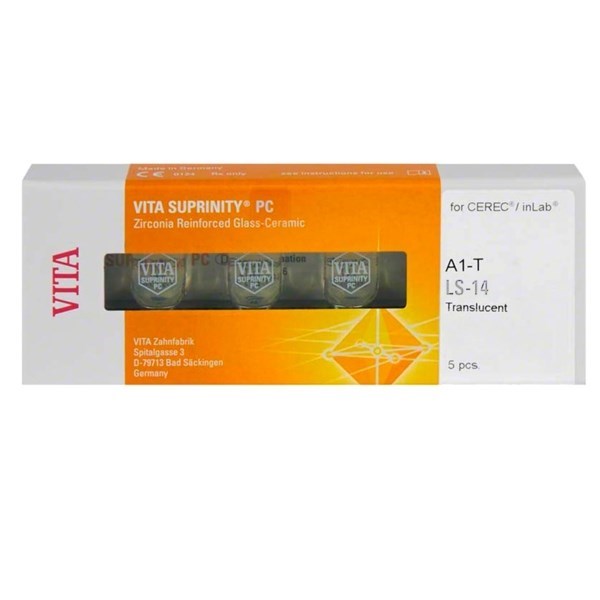 VITA SUPRINITY - стеклокерамические блоки, прозрачные, цвет A1, размер LS-14, 5 шт EC4S010030 - фото 516108