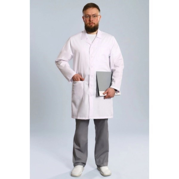 Халат мужской 501ТС, белый, 60 DOCTOR-BIG-5-01-01-4-60 - фото 523562