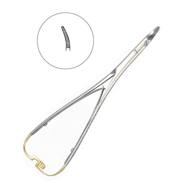 Иглодержатель хирургический изогнутый Nadelhalter TC, 17 см, 20-22B* 20-22B - фото 528436