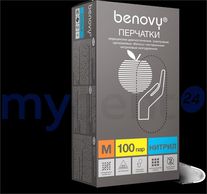 Перчатки нитриловые неопудренные нестерильные смотровые, цвета:  голубой, размеры: L, уп. 100 пар, 86381 86381 - фото 529788