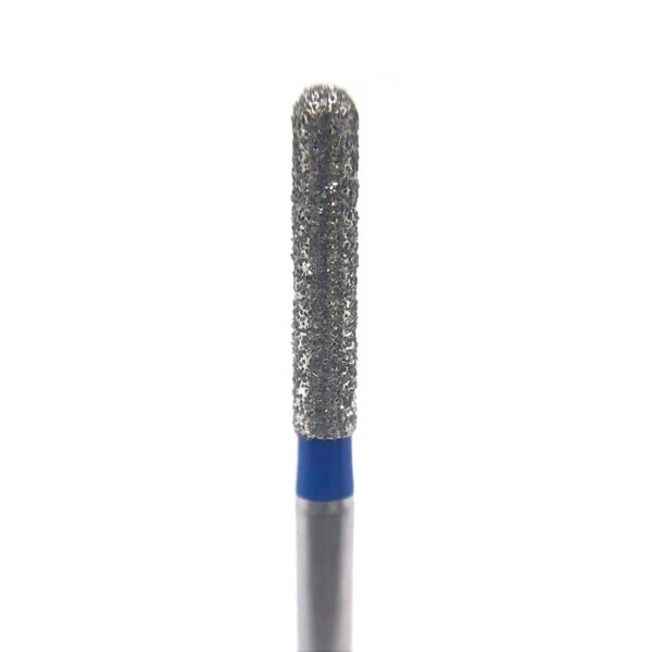 Бор алмазный Ecoline E 881 M, цилиндр закругленный, турбинный наконечник, D=1.4 мм, синий, 1 шт E-881-M-314-014_1 - фото 530850