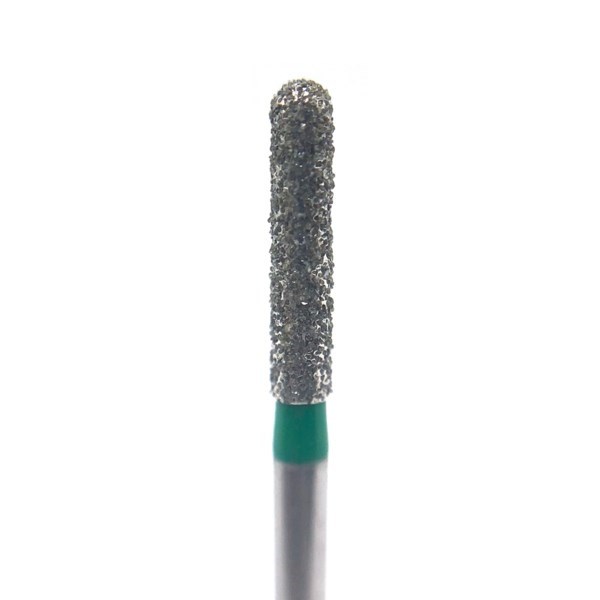 Бор алмазный Ecoline E 881 C, цилиндр закругленный, турбинный наконечник, D=1.8 мм, зеленый, 1 шт E-881-C-314-018_1 - фото 530855