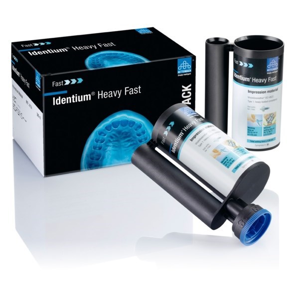 Identium Heavy Fast (Intro pack) - вязкотекучий оттискной материал, короткое время прибывания во рту, 380 мл, 50 мл Light body+ принадлежности 14726 - фото 531293