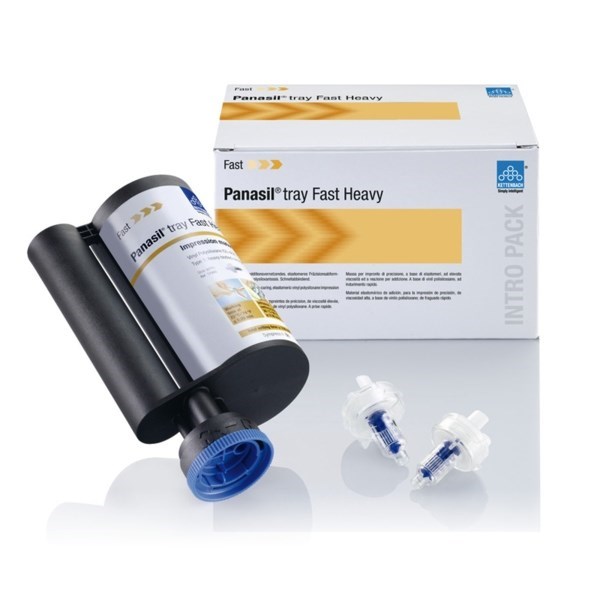 Panasil tray Fast Heavy - вязкотекучий, устойчивый материал для точных оттисков, короткое время прибывания во рту, 380 мл + 10 динамических смесителей 14704 - фото 531303