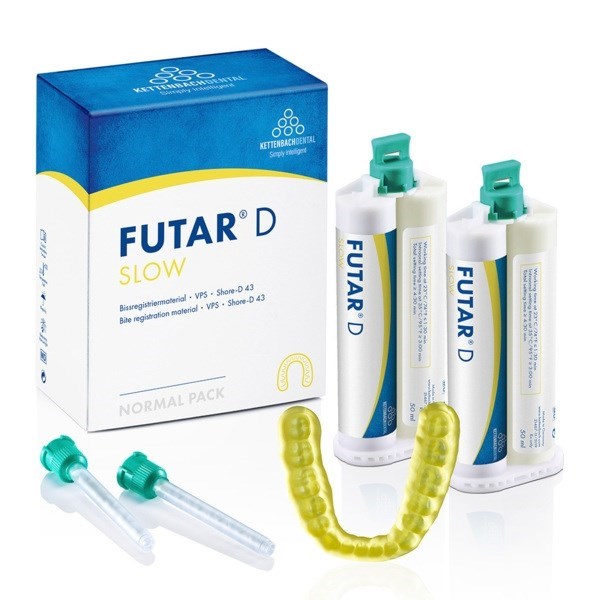Futar D Slow (Normal pack) - материал для регистрации прикуса (А-силикон), 2x50 мл + 6 смесителей 11951 - фото 531310