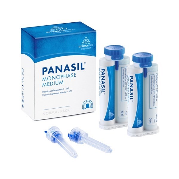 Panasil monophase Medium - монофазный оттискной материал, среднетекучий, 2x50 мл + 6 смесителей 13501 - фото 531311
