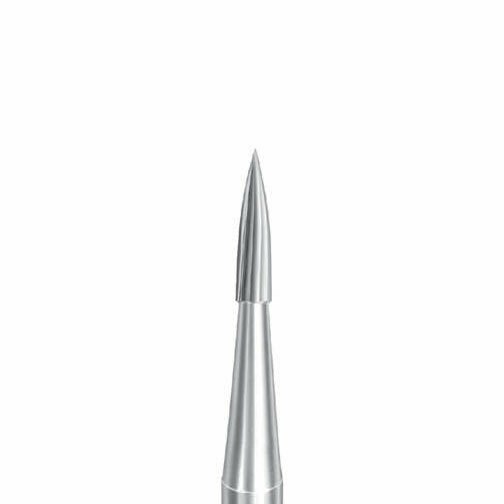 Финишный твердосплавный бор CF 246 B, пламевидный, турбинный наконечник, D=0.9 мм, L=3.7 мм, красный + фиолетовый CF-246-B-314.009 - фото 531905