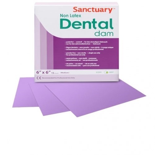 КОФФЕРДАМ DENTAL DAMS, НЕ СОДЕРЖАЩИЙ ЛАТЕКС, ФИОЛЕТОВОГО ЦВЕТА С АРОМАТОМ МЯТЫ, СРЕДНИЙ, РАЗМЕРЫ 152ММ. Х 152ММ., 15ШТ (УПАК.), SANCTUARY 1231916338 - фото 545780