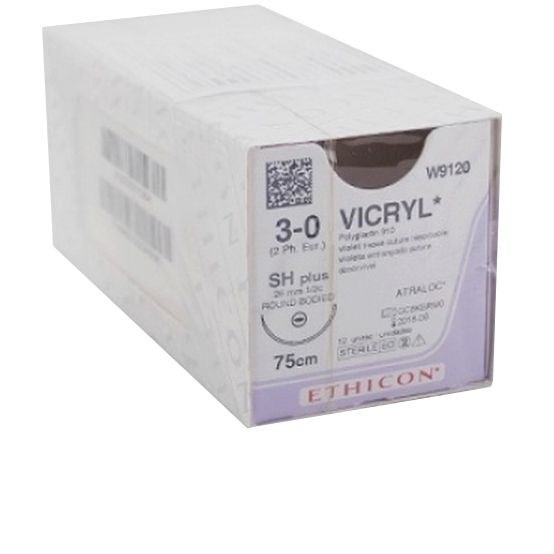 VICRYL  3|0 (75СМ,26ММ,1|2, КОЛ.) 12ШТ. W9120 - фото 545892