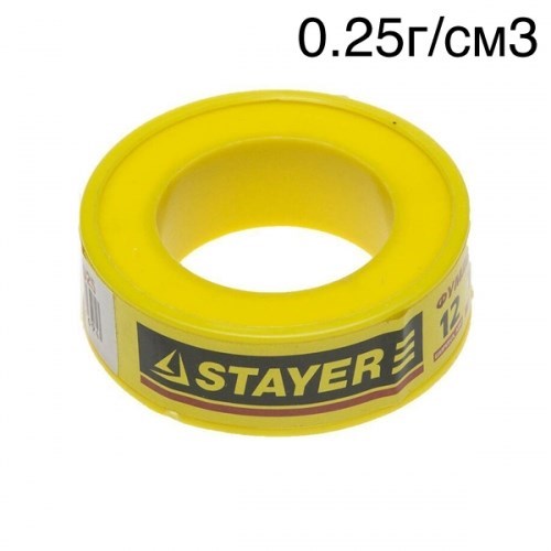 Фум лента Stayer 0.075мм х 12мм х 10м (0.25г/см3) 1231917218 - фото 546158