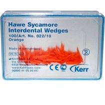 822/10 Клинья Sycamore Interdental деревянные оранжевые (100шт), Kerr Hawe 00000001512