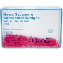822/60 Клинья Sycamore Interdental деревянные красные (100шт), Kerr Hawe 00000909436