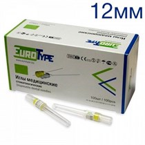 Иглы карпульные 12мм х0,3 (30G), 100шт., EuroType 1231913424