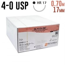 Гликолон 4-0 USP, 0.70 м 17 мм, 24 шт фиолетовый 1231915018