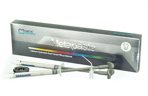 META BIOMED CO., LTD. Метапаста для временной пломбировки каналов (2 шпр. по 2,2 г+20 канюль), водорастворимый материал на основе гидроокиси кальция с сульфатом бария MB-MPS2
