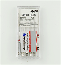 Super Files - дрильборы машинные сверхгибкие, длина 25 мм, ISO 25 (6 шт). (упак) 0340103M