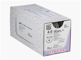 W9113 ВИКРИЛ (VICRYL) 4/0 (колющая 20 мм, фиолетовый 75 см, окр. 1/2) 12шт, ETHICON (США) W9113