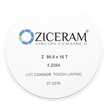 Заготовки диоксида циркония ZICERAM Z 98,5 х16Т, транслюцентные Z98-5x16T