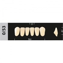 Зубы Major A2 0/53 фронтальный низ, 6 шт (Super Lux). st984254