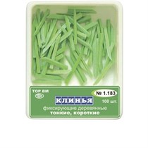 КЛИНЬЯ ДЕРЕВЯННЫЕ / ТОНКИЕ / КОРОТКИЕ / ЗЕЛЕНЫЕ / 100 ШТ / 1.183 ТОР 00000006408