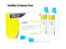 Vonflex S Heavy Fast: А-силиконовый корригирующий слепочный материал, высокой вязкости, ускоренного времени полимеризации Vonflex-S-Heavy-Fast