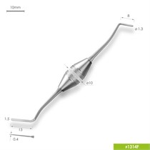 1314F Удлиненная узкая гладилка с  штопфером Ø1.3mm. Эргономичная ручка Ø10mm 1314F